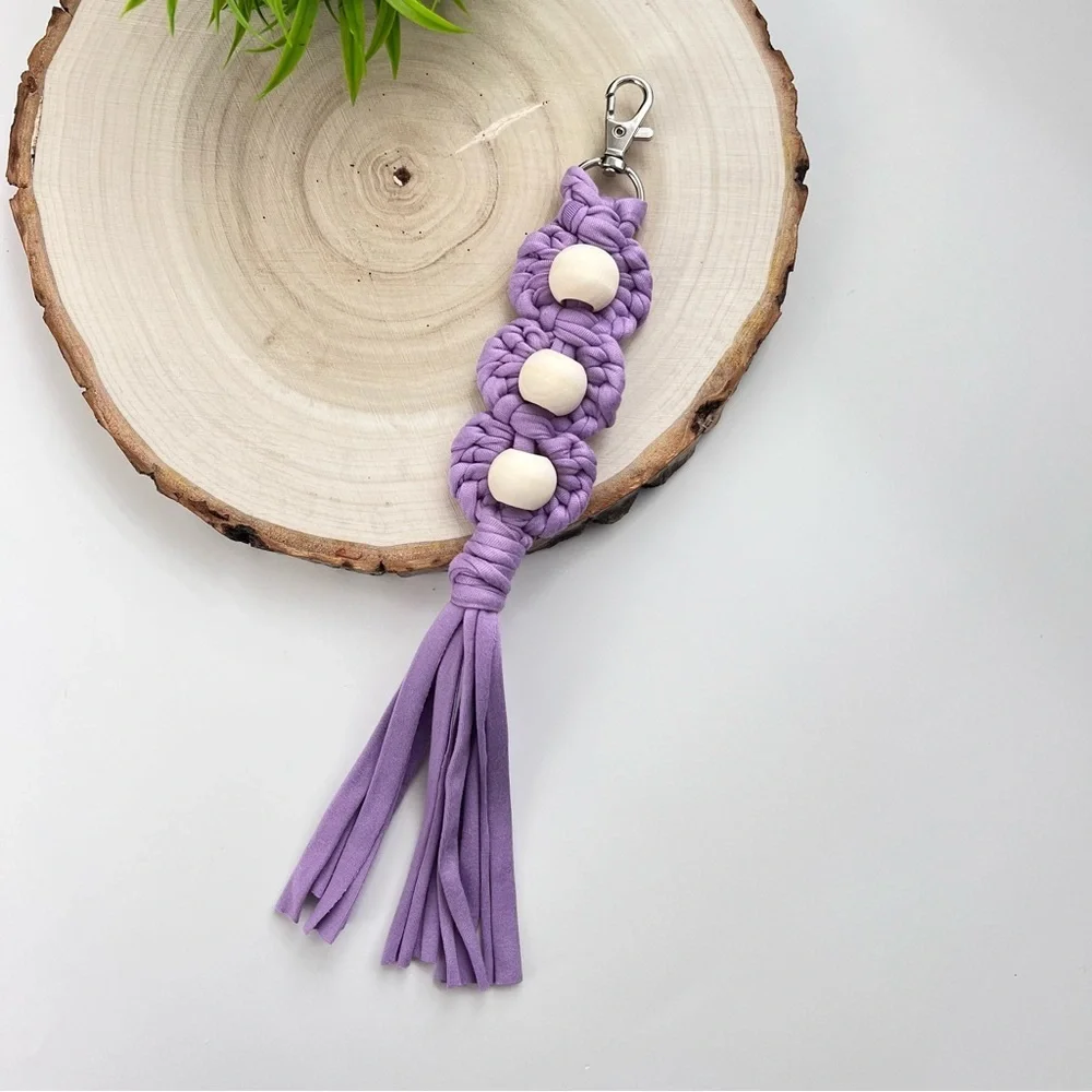 Boho Handcrafted Floral beaded huge keychain
